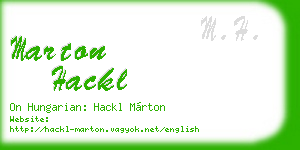 marton hackl business card